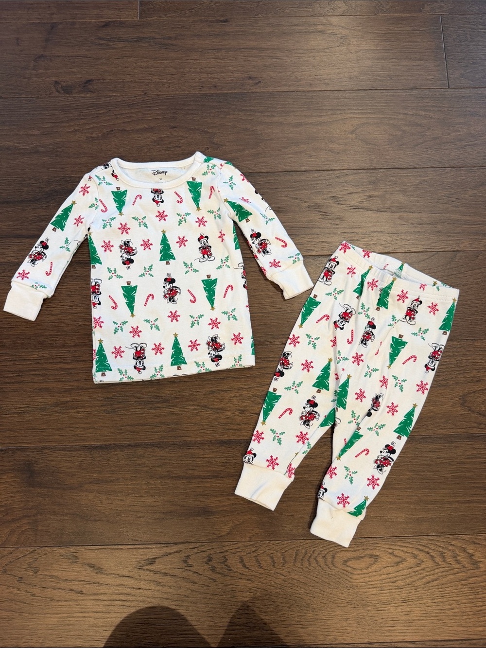 Janie & Jack White Holiday Minnie Mouse Pajama Set Size 6 to 12 Months - C52-114